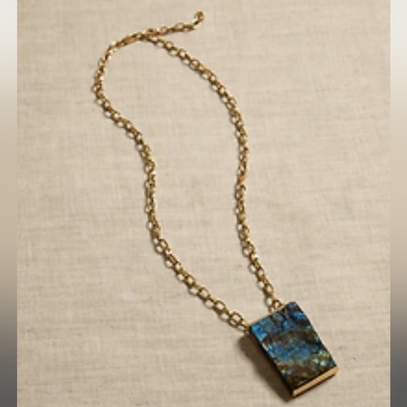 NWT BANANA REPUBLIC LABRADORITE LANDSCAPE NECKLACE | AUREUS + ARGENT - Picture 3 of 4